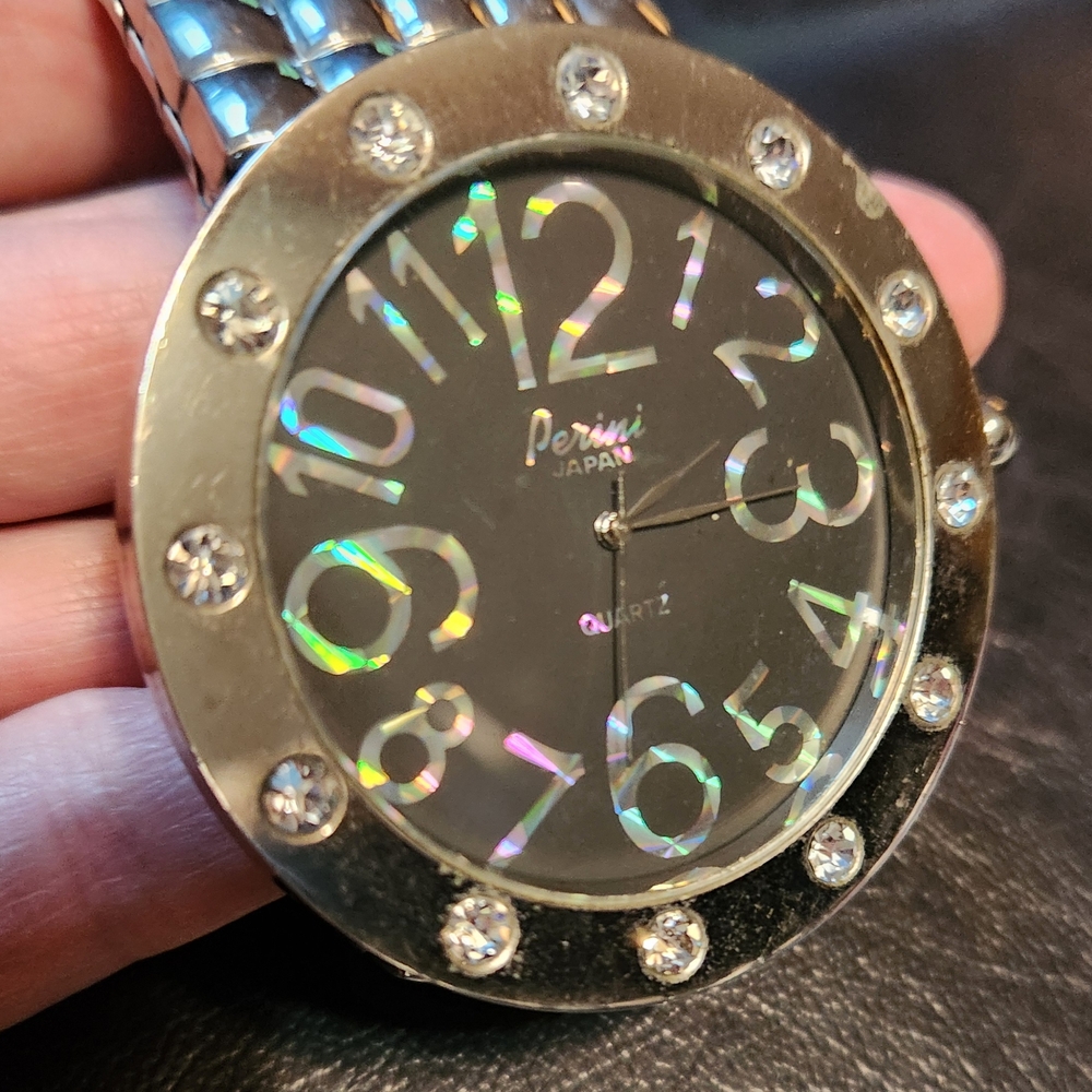 Perini Silver Watch with Crystal Accents